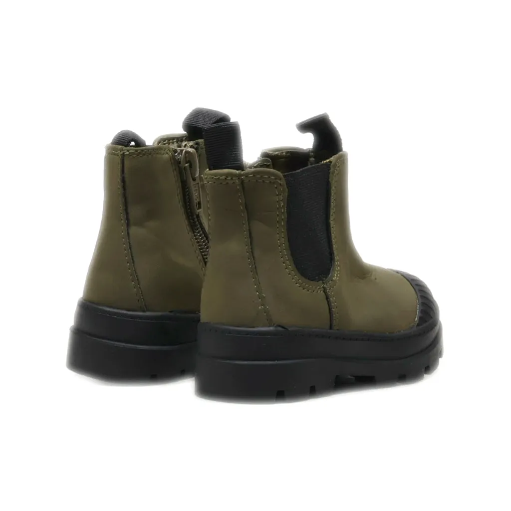 H&M Ankle Boots Leather Green Colour For Kids