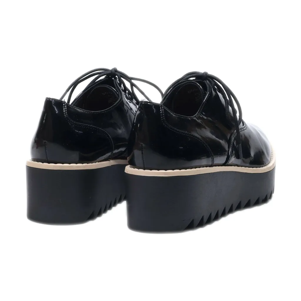 H&M Platform Lace Ups Leather Black Colour For Women