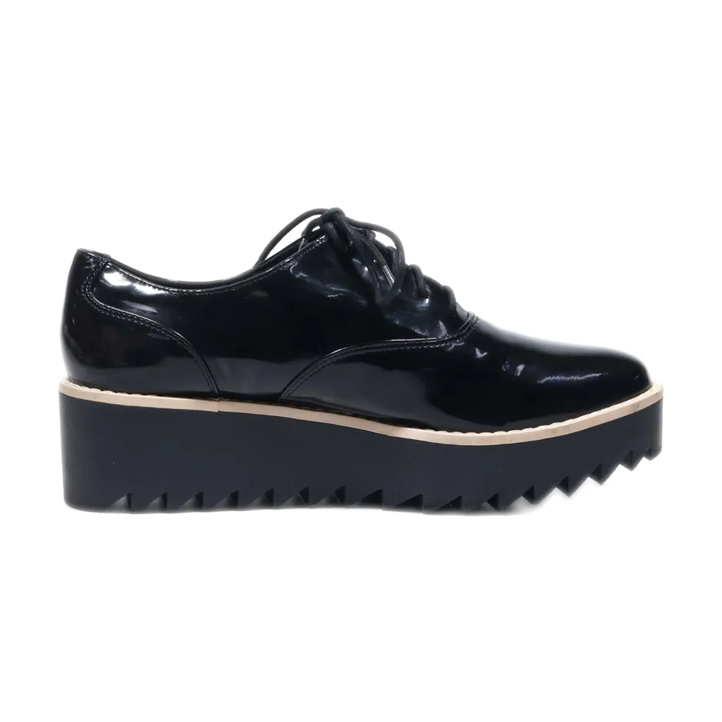 H&M Platform Lace Ups Leather Black Colour For Women
