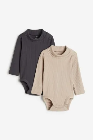 H&M Ribbed Two-Piece Bodysuit with Turtleneck