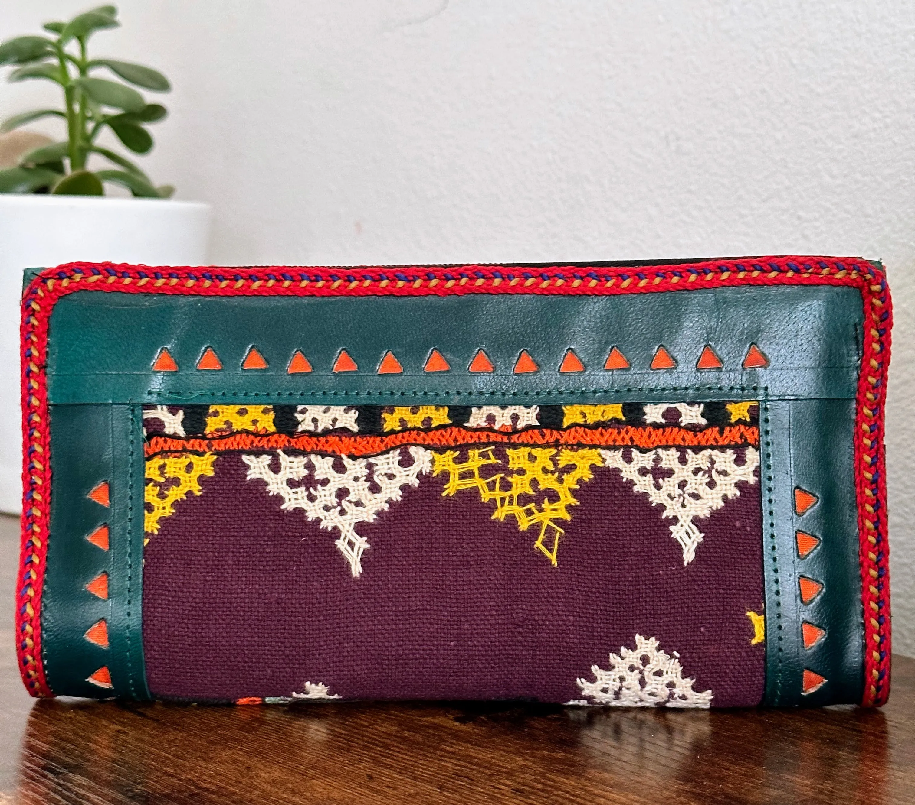 Hand Crafted Kutch Embroidered Clutch Wallet [Green]