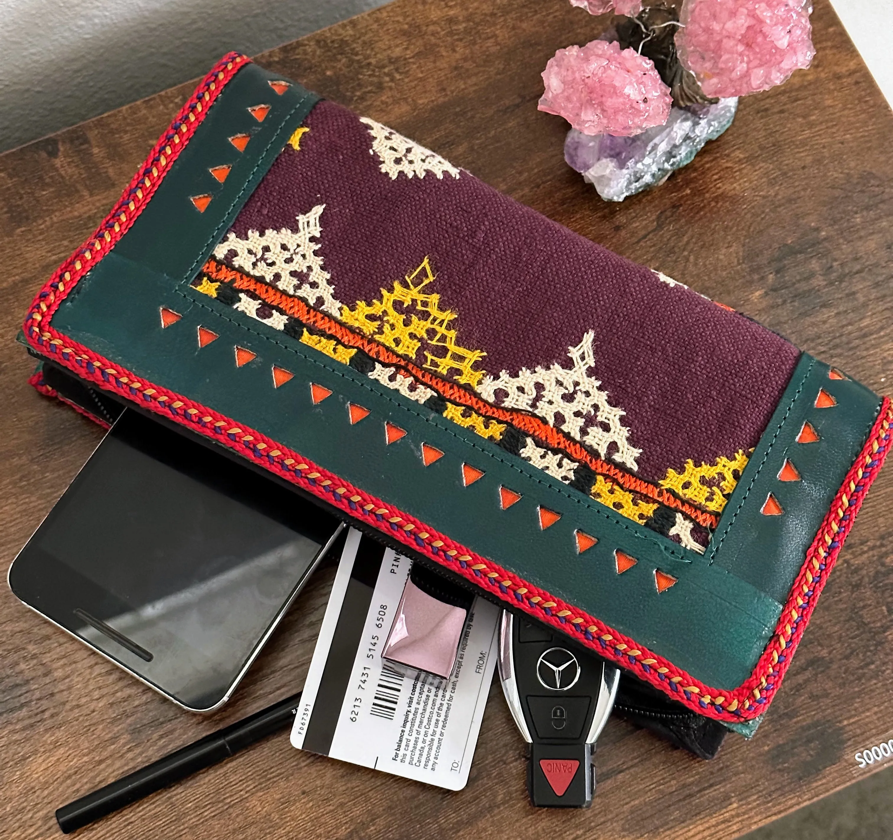 Hand Crafted Kutch Embroidered Clutch Wallet [Green]