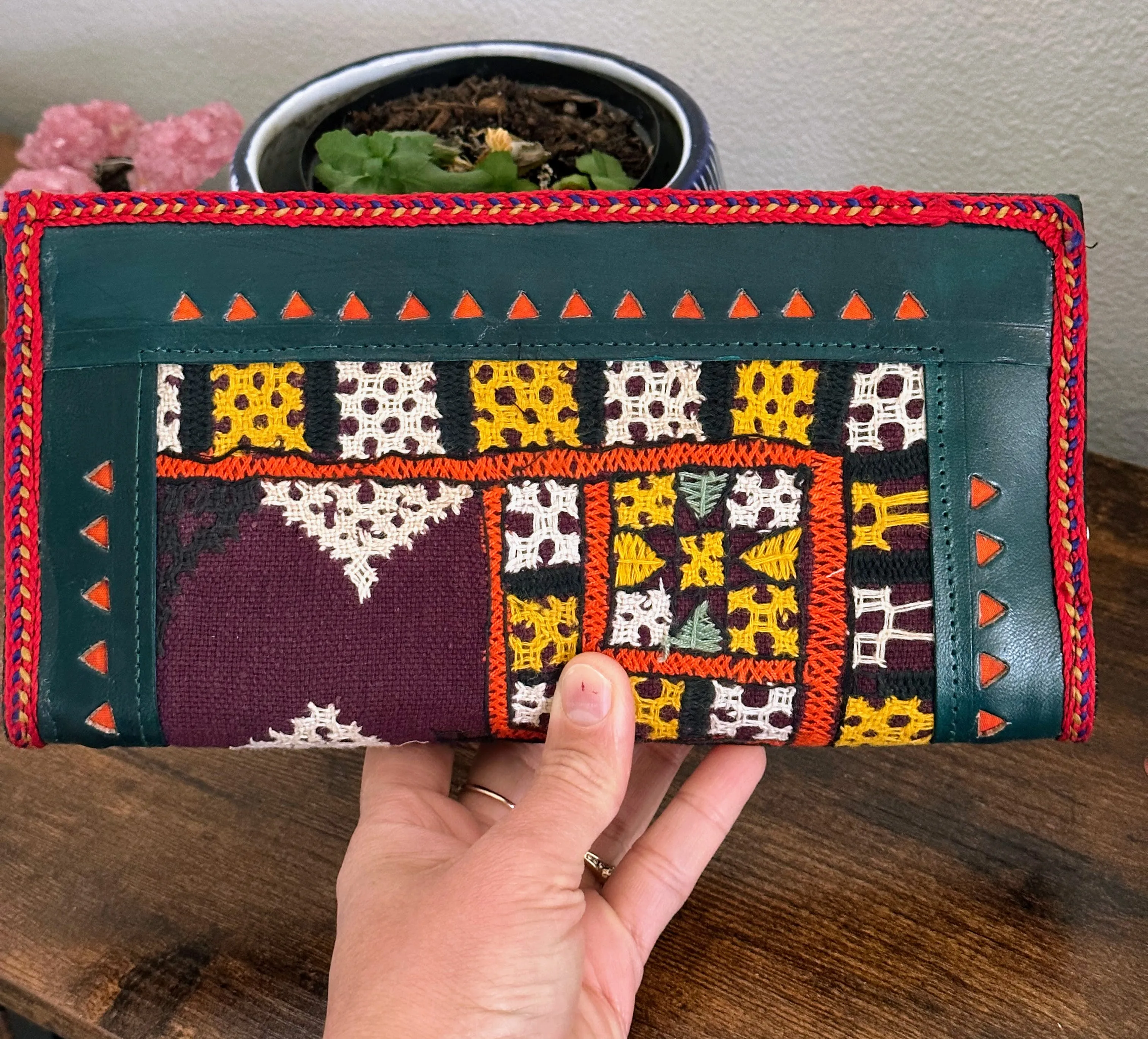 Hand Crafted Kutch Embroidered Clutch Wallet [Green]