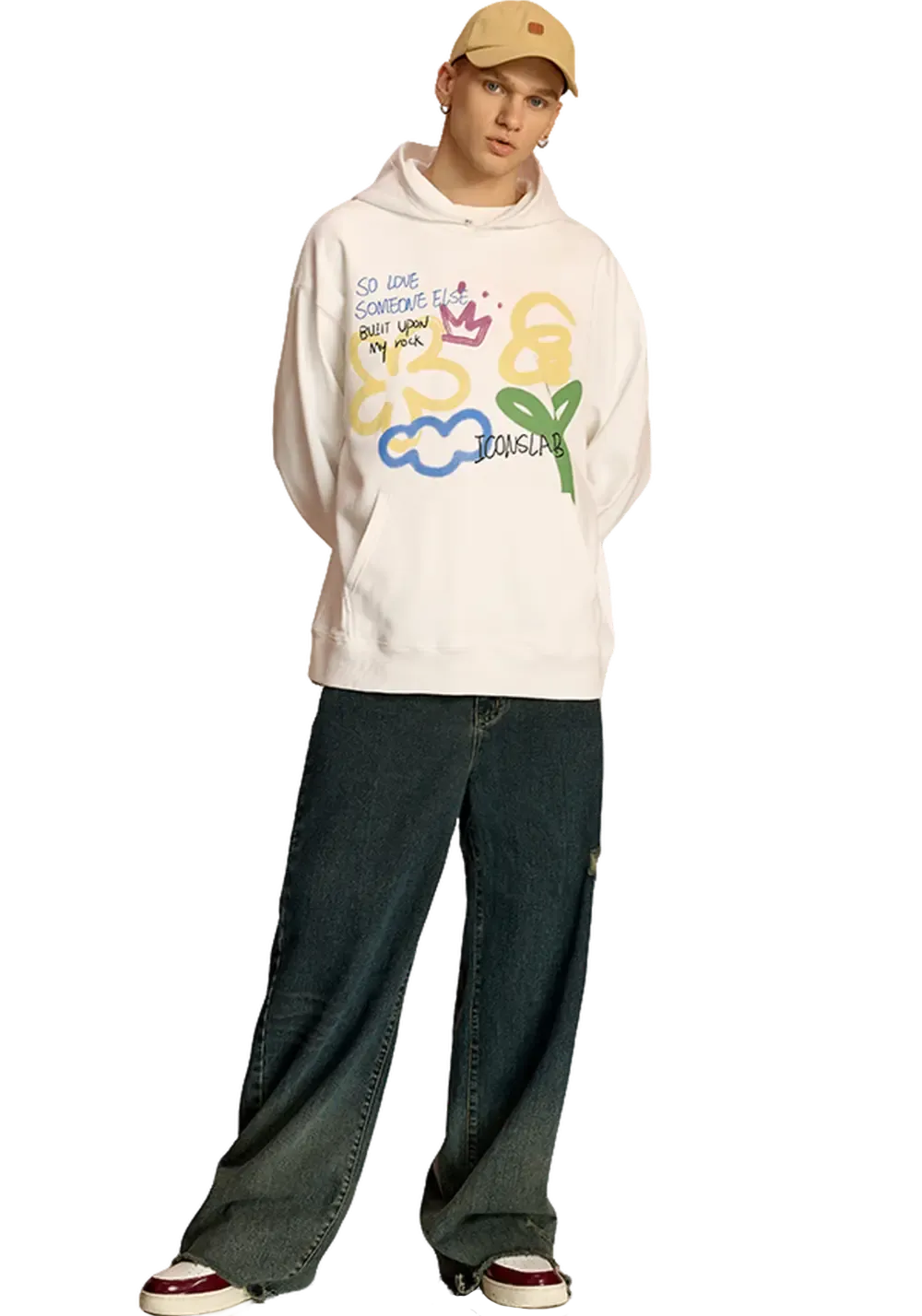 Hand Painted Colorful Floral Hoodie