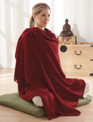 Hand Woven Wool Prayer Shawl - Crimson