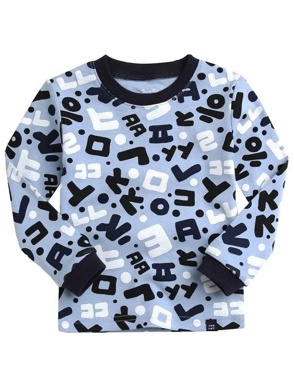 Hangul Korean Blue Long Sleeve Pajama