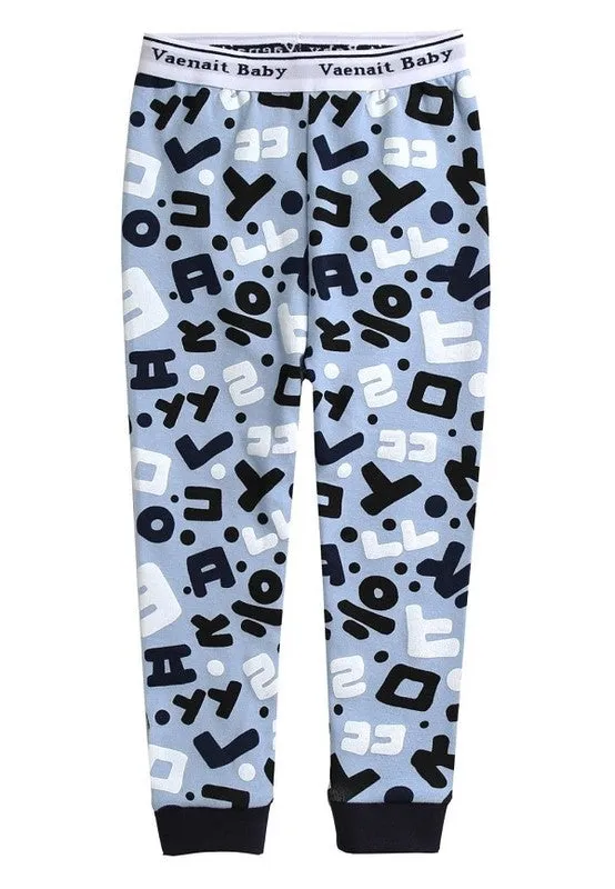 Hangul Korean Blue Long Sleeve Pajama