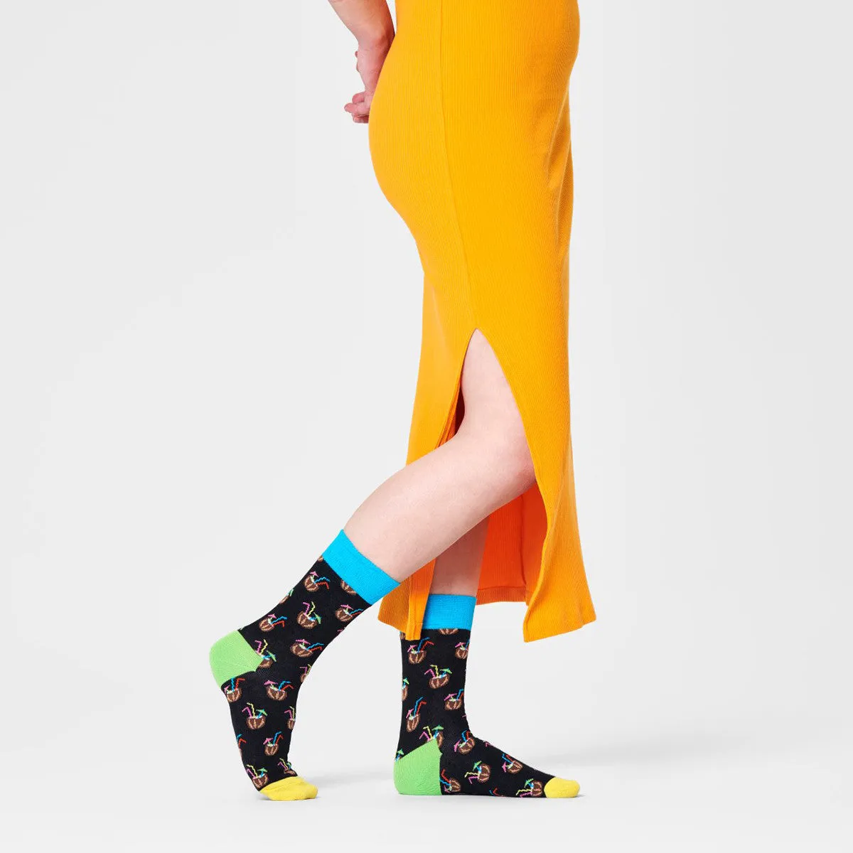 Happy Socks: Coconut Cocktail Black ML