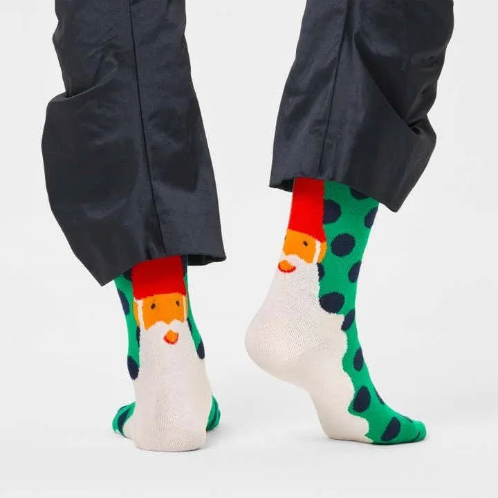 Happy Socks: Santa's Beard Green