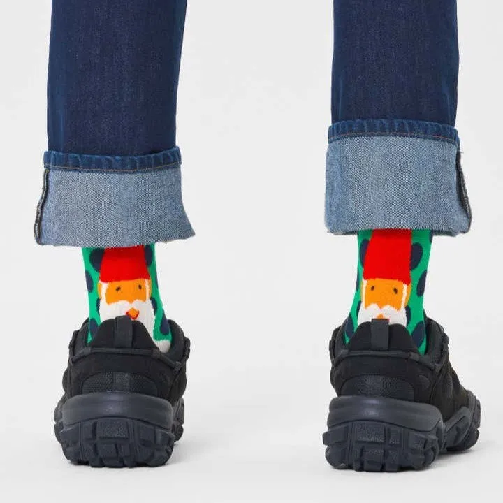Happy Socks: Santa's Beard Green