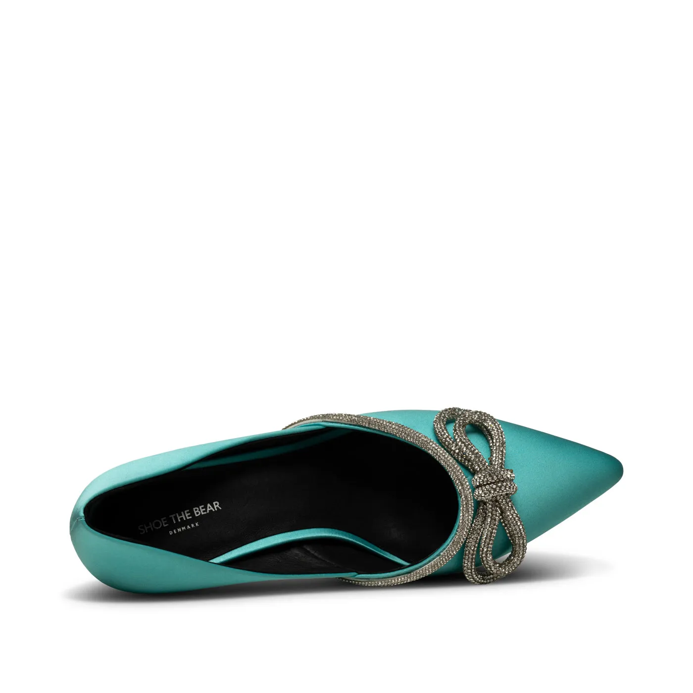 Harper Sløjfe Hæl Satin - TURQUOISE