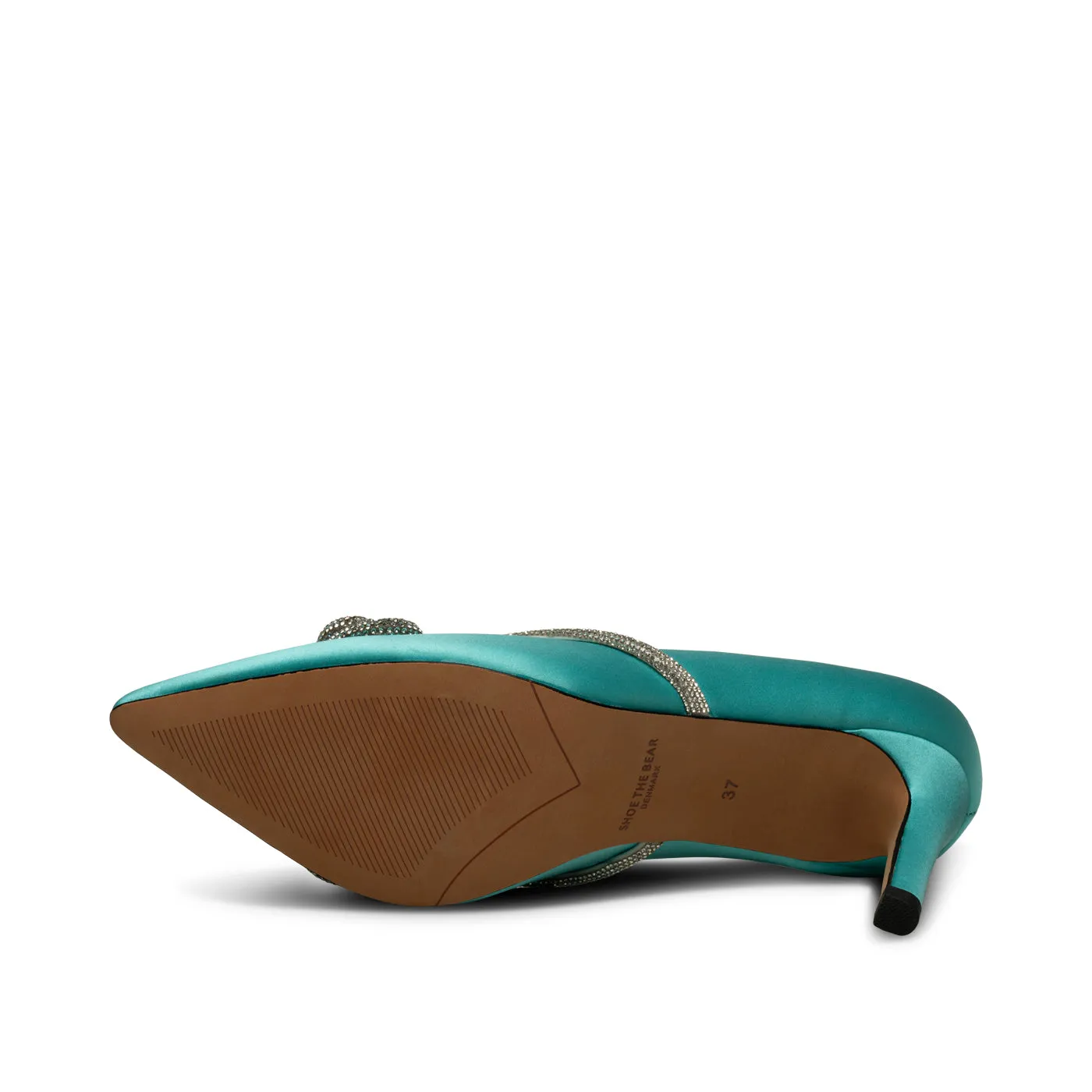 Harper Sløjfe Hæl Satin - TURQUOISE