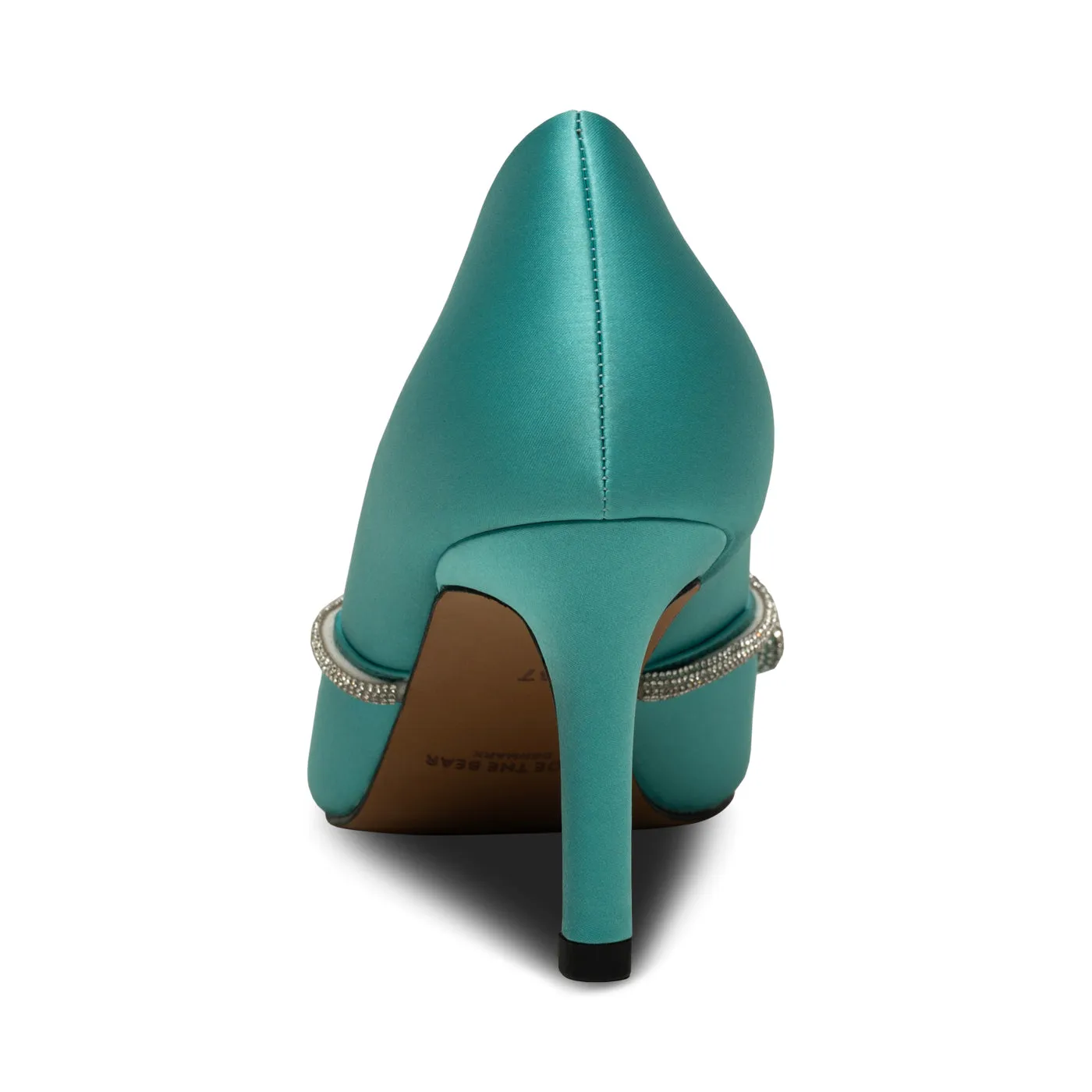 Harper Sløjfe Hæl Satin - TURQUOISE