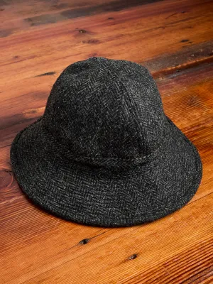Harris Tweed Bucket Hat in Black
