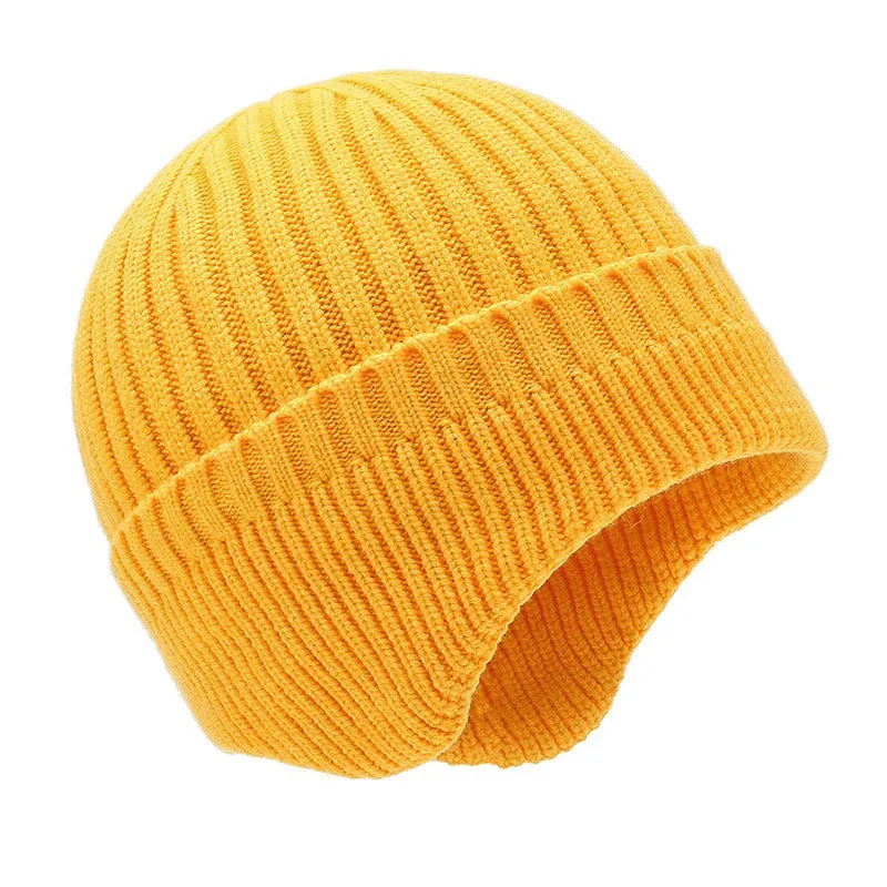 Hats Men's Autumn and Winter Woolen Hats Plush Thickened Knit Hats Korean Fashion Earmuffs Headcap Cold proof Warm Cap
