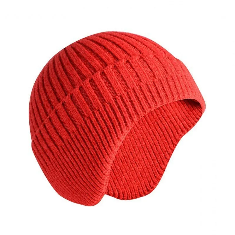 Hats Men's Autumn and Winter Woolen Hats Plush Thickened Knit Hats Korean Fashion Earmuffs Headcap Cold proof Warm Cap