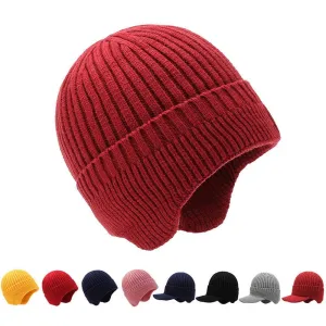 Hats Men's Autumn and Winter Woolen Hats Plush Thickened Knit Hats Korean Fashion Earmuffs Headcap Cold proof Warm Cap