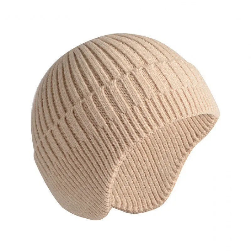 Hats Men's Autumn and Winter Woolen Hats Plush Thickened Knit Hats Korean Fashion Earmuffs Headcap Cold proof Warm Cap