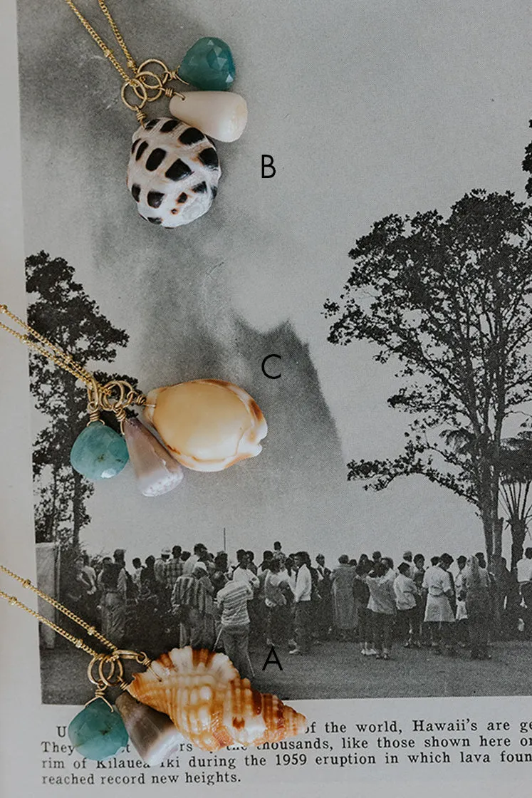 Hawaiian Shell Pile Necklaces - Grandidierite