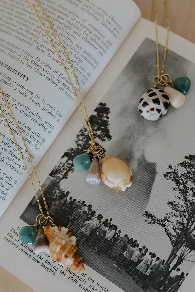 Hawaiian Shell Pile Necklaces - Grandidierite