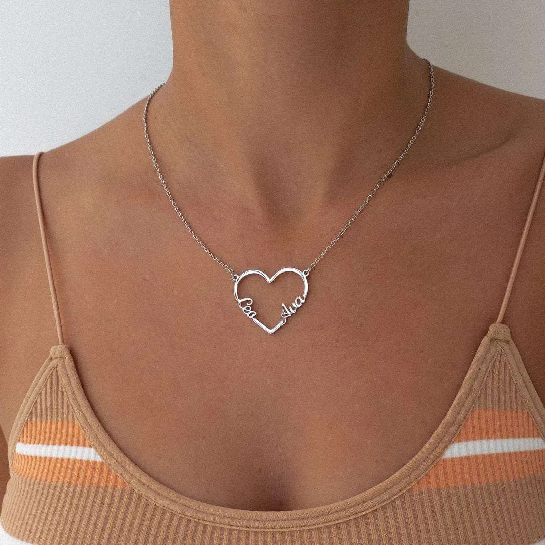 Heart Double Name Necklace