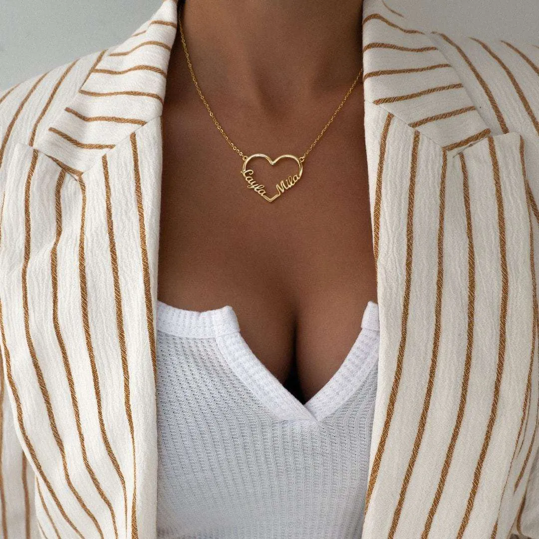 Heart Double Name Necklace