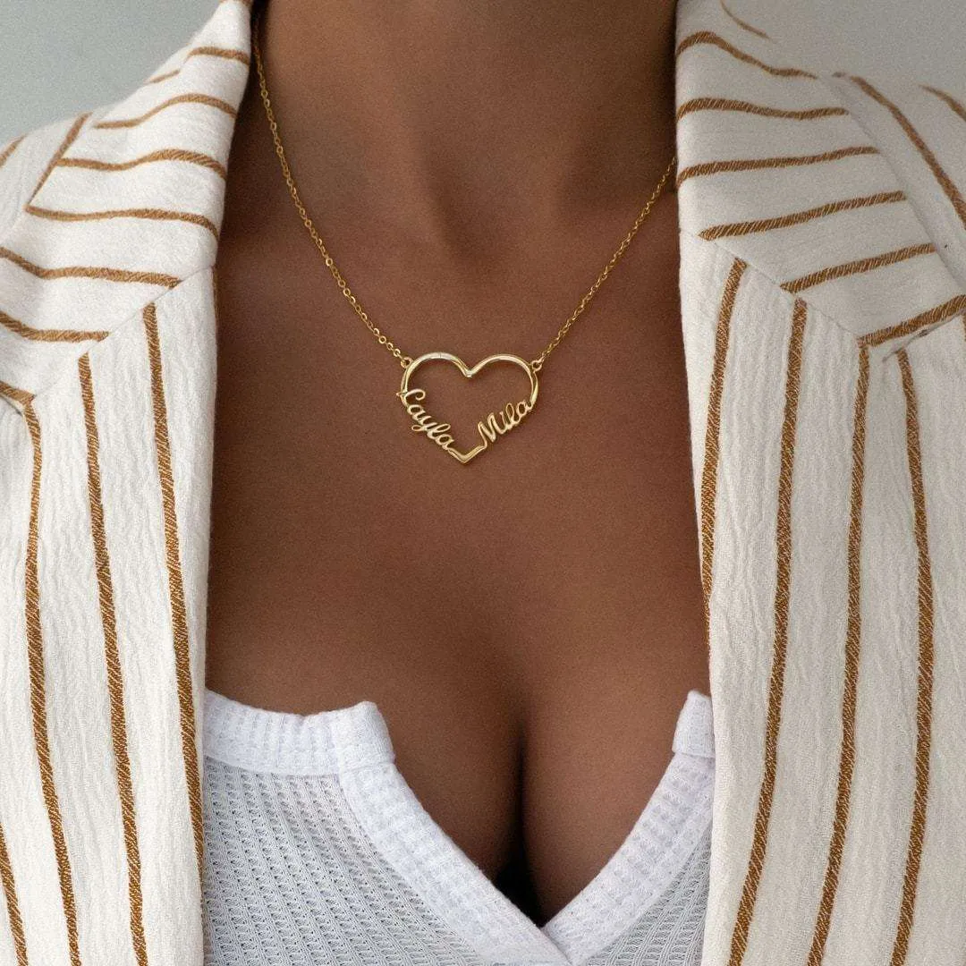 Heart Double Name Necklace