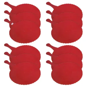 Heart Home Plastic Lightweight Handfan|Hath Pankha|Beejna for Natural Cooling Air Home Decor and Travel Useful, Pack of 12 (Red)