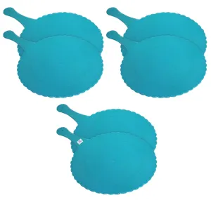 Heart Home Plastic Lightweight Handfan|Hath Pankha|Beejna for Natural Cooling Air Home Decor and Travel Useful, Pack of 6 (Blue)