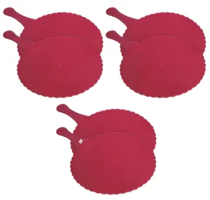Heart Home Plastic Lightweight Handfan|Hath Pankha|Beejna for Natural Cooling Air Home Decor and Travel Useful, Pack of 6 (Pink)