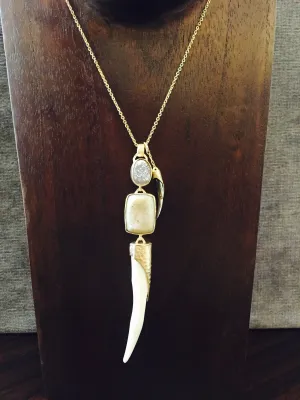 Heather Benjamin | White Bone & Drusy Necklace