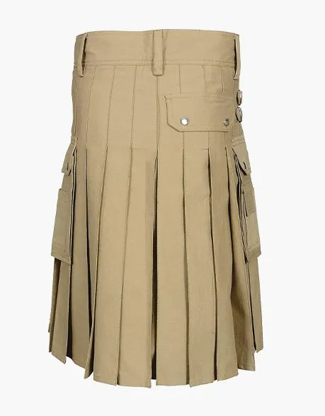 Heavy cotton utility kilt for classic men