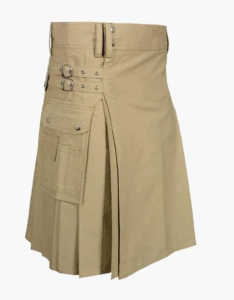 Heavy cotton utility kilt for classic men