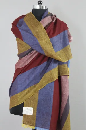 Hector Multi Coloured Strips Cashmere Shawl