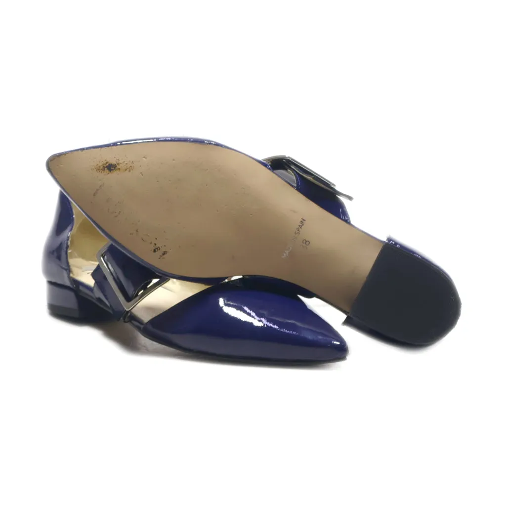Heine Flat Shoes Leather Blue Colour For Women