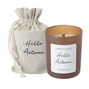 Hello Autumn Pumpkin Spiced Candle with Bag
