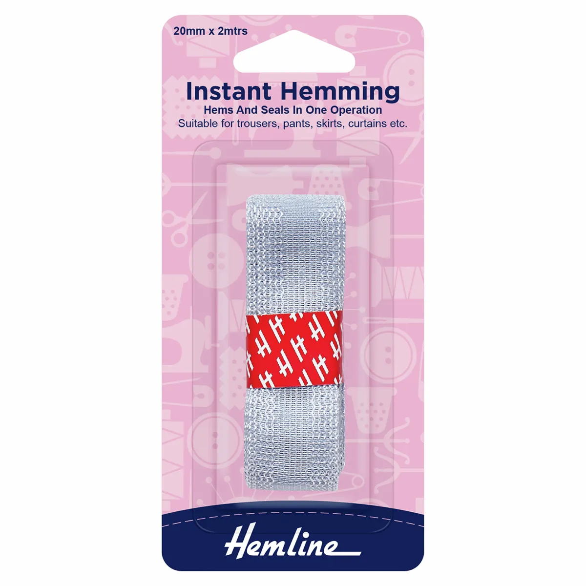 Hemline Instant Hemming Tape - Grey 2m x 20mm