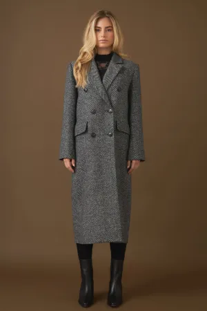 Herringbone Double Breasted Coat