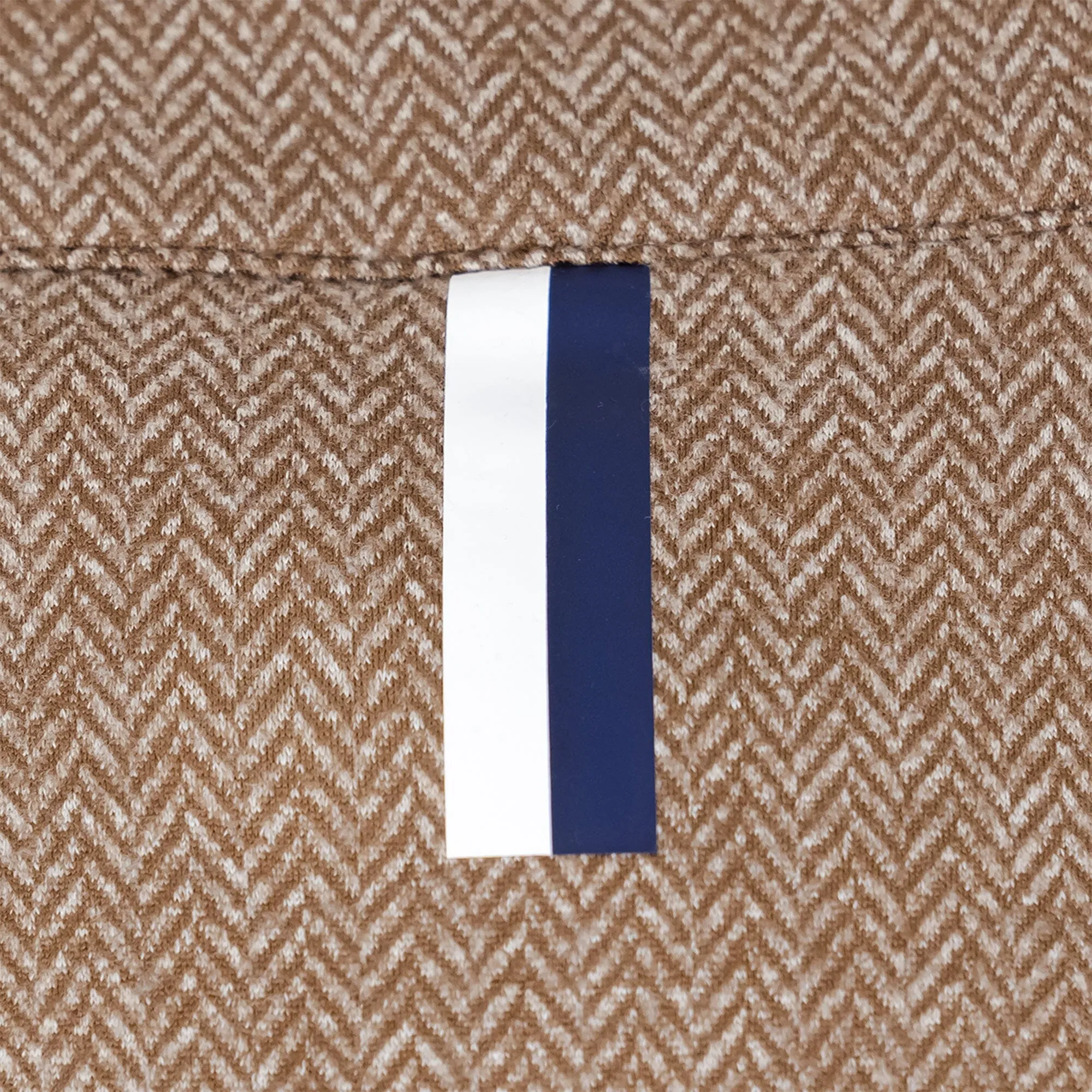 Herringbone Jacquard Performance Q-Zip | The Herringbone - Saddle Brown/White