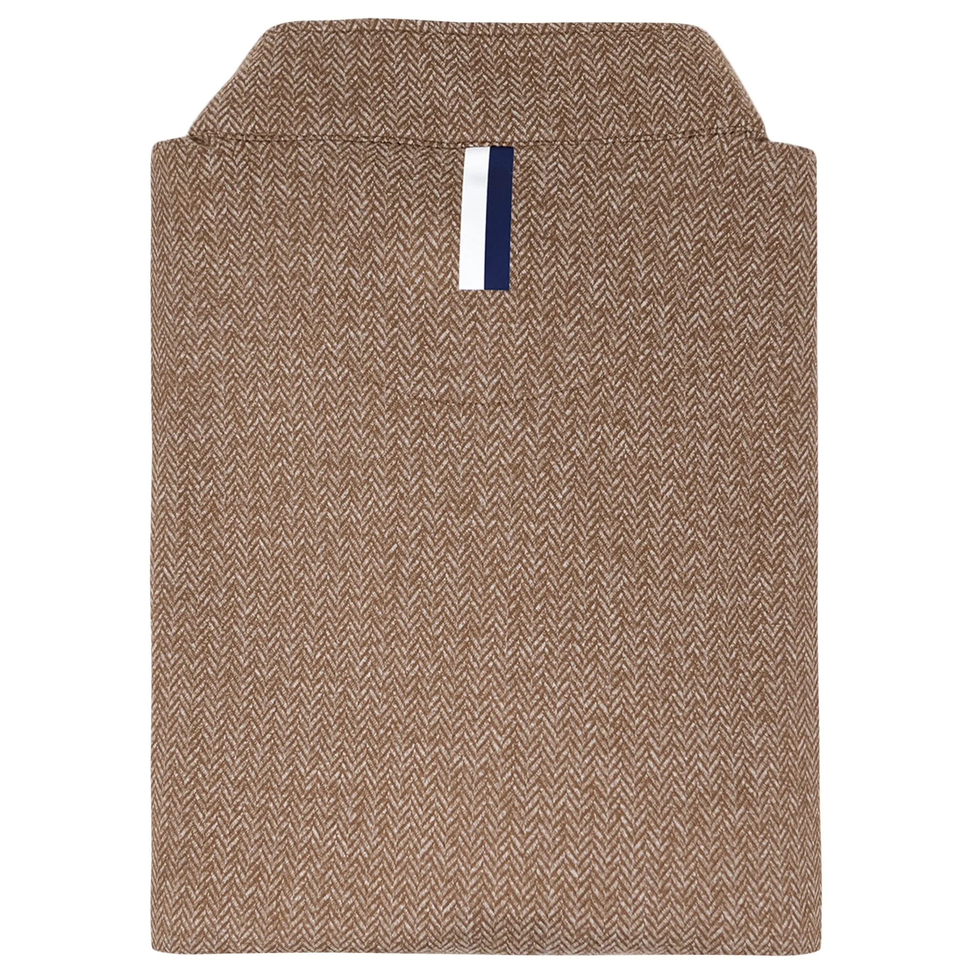 Herringbone Jacquard Performance Q-Zip | The Herringbone - Saddle Brown/White