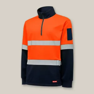 Hi-Vis 2 Tone 1/4 Zip Brushed Taped Fleece Jumper - Y19270