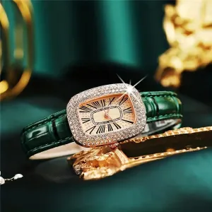 high quality fashion luxury Full diamond Oval Ladies belt Quartz Watch Student girls dress Clock Roman vintage  S4616705