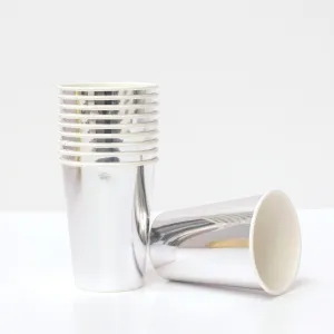 High Shine Paper Cups Silver (6 Pack)