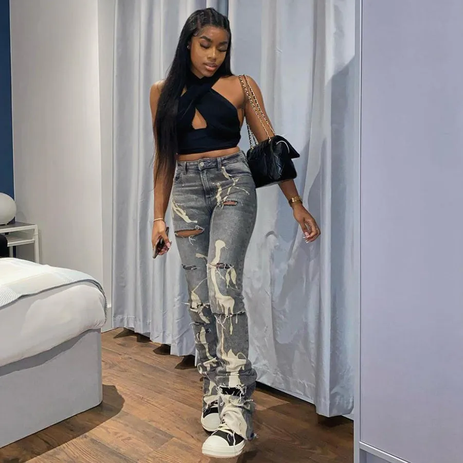 High Waist Streetwear Pencil Denim Pant