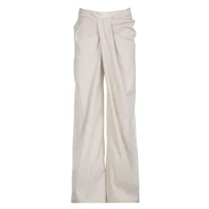 High-Waisted Fold-Over Wide Leg Pants