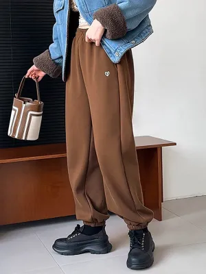 High Waisted Loose Elasticity Split-Joint Pants Trousers