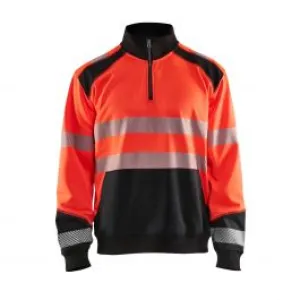 High&#x20;Vis&#x20;Sweatshirt&#x20;With&#x20;Half&#x20;Zip&#x20;3556&#x20;High&#x20;Vis&#x20;Rood&#x2F;Zwart&#x20;-&#x20;Bl&#xE5;kl&#xE4;der