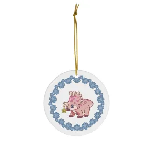 Holiday Centrosaurus - Ceramic Ornament - Snowflake Edition