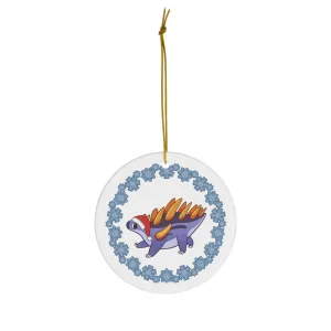 Holiday Kentrosaurus - Ceramic Ornament - Snowflake Edition