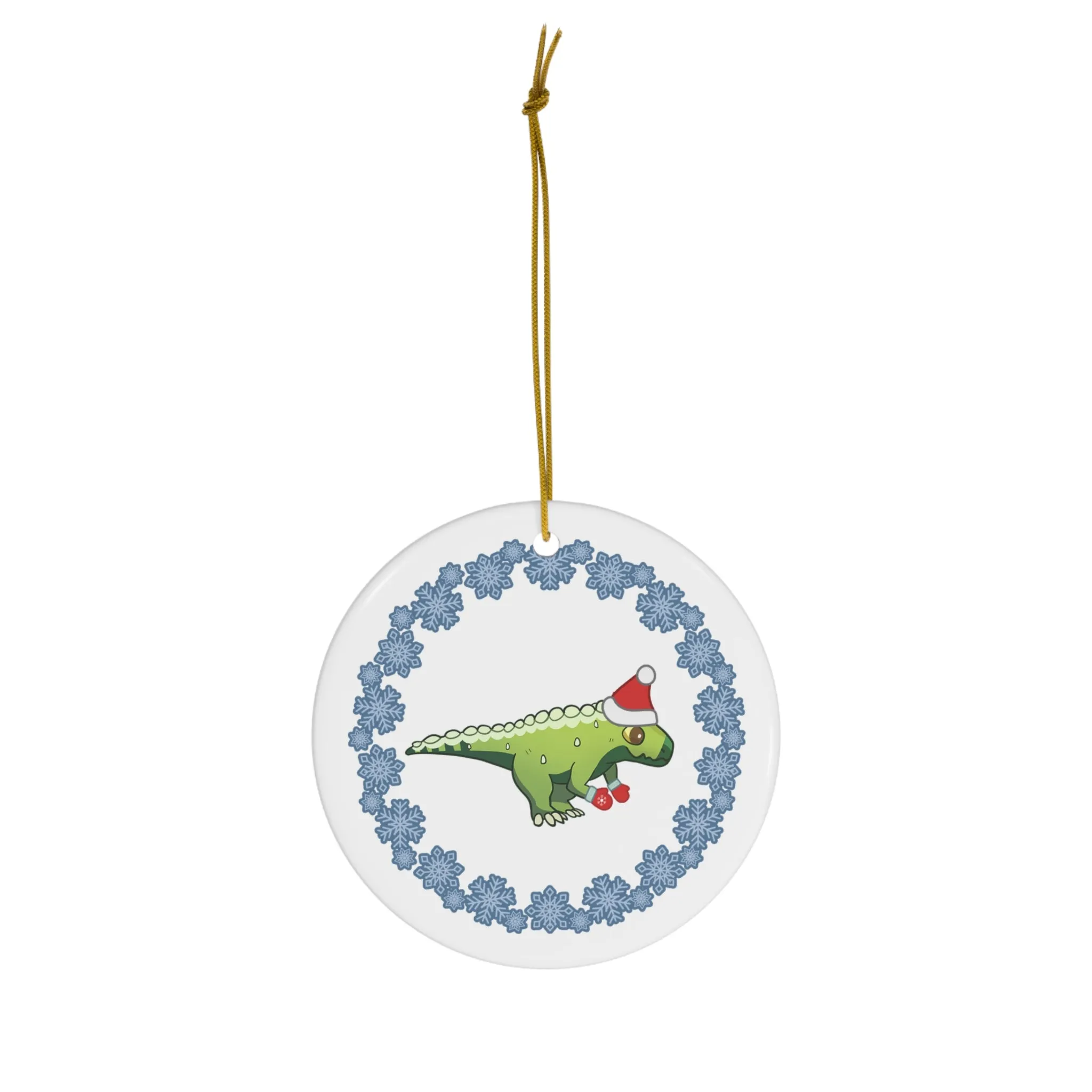 Holiday Postosuchus - Ceramic Ornament - Snowflake Edition